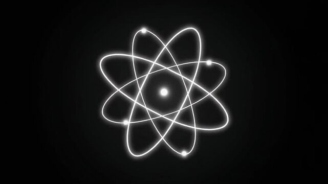 Stylish glowing atom illustration for science and technology projects, perfect for educational materials