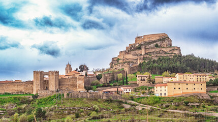 Fototapeta premium Morella, The Most Beautiful Villages of Spain, Historical Region of El Maestrazgo, Castellón, Comunidad Valenciana, Spain, Europe