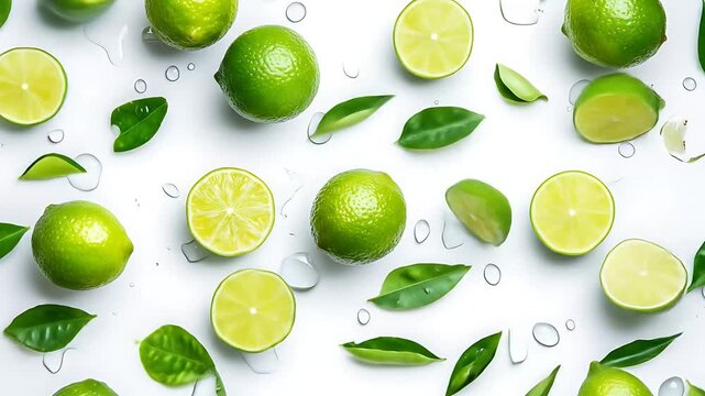 Lemon lime background stop motion animated
