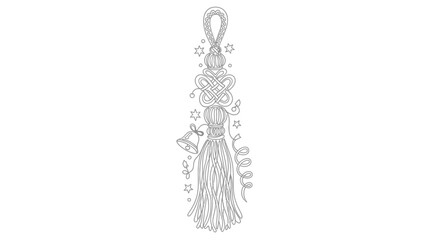whimsical tassel charm with stars and wand
