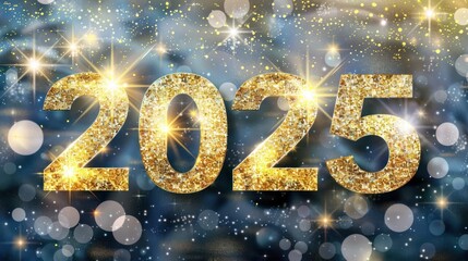 Golden Glitter 2025 Celebration New Year Party Background