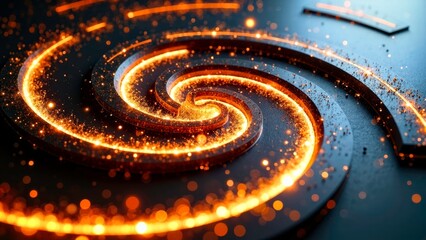 Light effect, warm tone, spiral scene