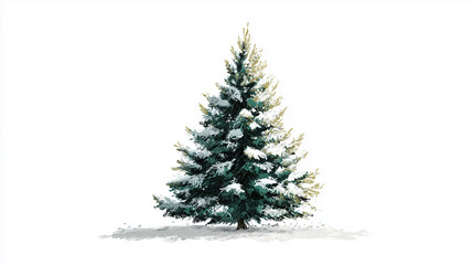 Obraz premium 雪の積もったクリスマスツリーのイラスト