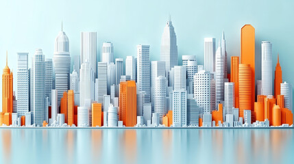 Obraz premium Modern city skyscraper complex landscape