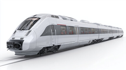 Fototapeta premium Modern high-speed train on transparent background, sleek design display, railway transportation, public transit, commuter vehicle, urban mobility, isolated visual, with copy space