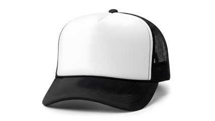 Black and white mesh cap