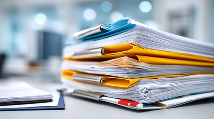 Inventory concept on document folder display, business organization stock photo, stock control documentation, supply chain management, logistics operations, administrative records,