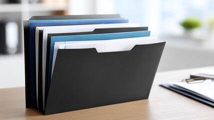 Inventory concept on document folder display, business organization stock photo, stock control documentation, supply chain management, logistics operations, administrative records,