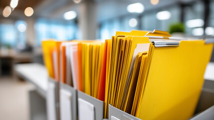 Inventory concept on document folder display, business organization stock photo, stock control documentation, supply chain management, logistics operations, administrative records,