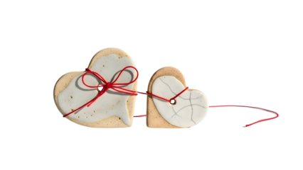 Two stitched hearts tied with thread symbolizing love, romance, valentine bond, emotional connection, handmade relationship concept background