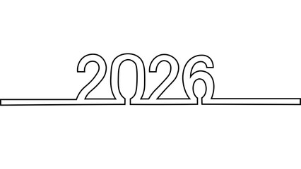 2026 Icon Set. 2026 themed icons. Filled icon set of 2026 themed icons: digit 2, digit 0, digit 2 alt, digit 6