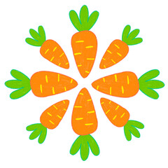 Carrot pattern background designed for seamless tiling, suitable for wallpapers, textiles, wrapping paper, and repeatable surface designs.
