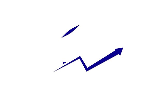 Business graph growth concept in allusive graph chart showing marketing sales profit increasing to future target. Excellent financial status of corporate business going up.
