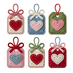 Handmade Valentine Gift Tags with Heart Design Set.