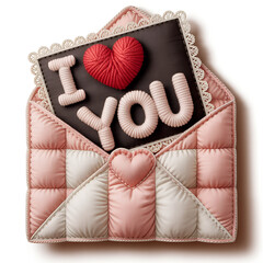 Romantic Envelope with I Love You Message Illustration.