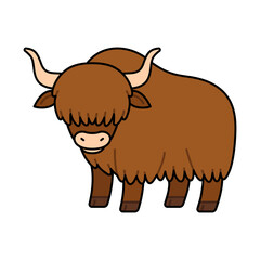 Cartoon Yak Vector Illustration