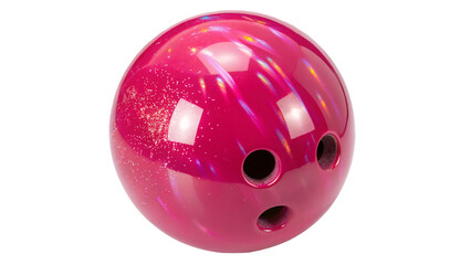 Vibrant pink bowling ball with glittery finish