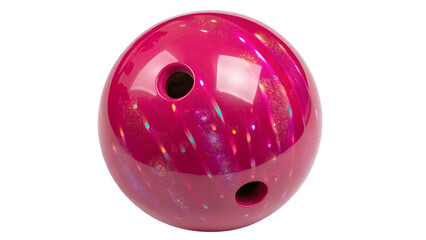 Vibrant pink bowling ball with glittery finish