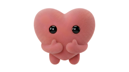 Cute heart character expressing love, emotion, romance, valentine, relationship, kawaii style, playful romantic illustration design