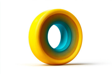 abstract colorful ring shape with gradient yellow to blue