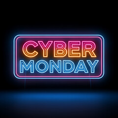 Obraz premium Cyber monday neon sign