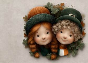 A little boy and a little girl represent the proud Irish people.