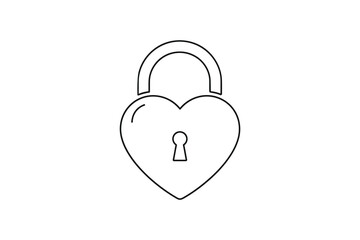 Heart shaped padlock vector illustration for valentine's day symbolizing love, trust, unity and cheerful romantic celebration