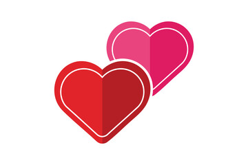 Romantic vector illustration of overlapping hearts for valentine's day celebration with love, passion and cheerful design