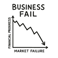 Business failure isolated on transparent background