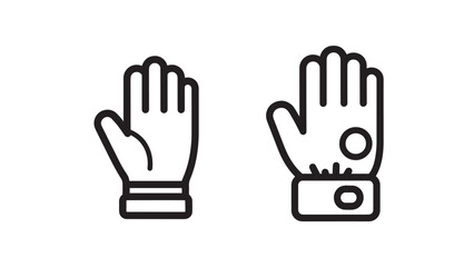 Obraz premium Protective Work Gloves and Winter Mittens Clothing Accessories Outline Icon Set