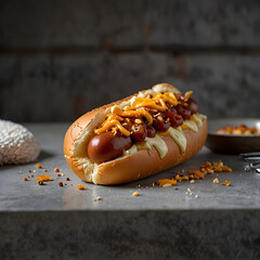 Chili cheese dogs with savory beef and melted cheddar cheese