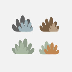 Fototapeta premium Collection green trees, simple hand-drawn illustrations pastel color