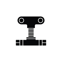 a black and white icon of a t shaped bolt