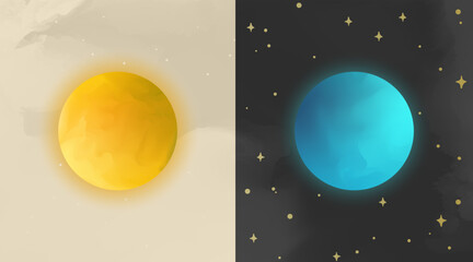 Sun and Moon Day and Night Duality Comparison