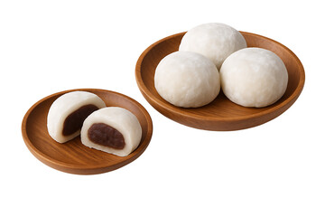 Japanese mochi dessert isolated on transparent background