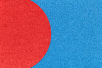 Blue paper texture background with red semicircle and copy space for banner, presentation, template