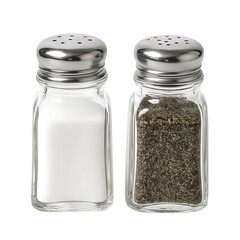 Salt and black pepper seasoning bottles isolated on transparent background