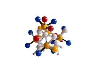 Colorful Molecular Model Isolated on White Background
