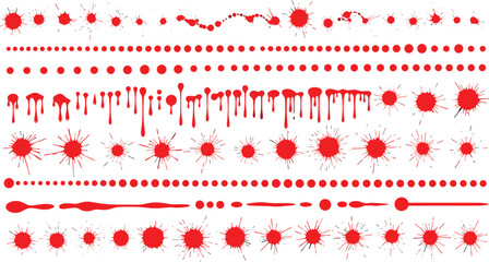 Red blood splatter patterns and textures for creative design