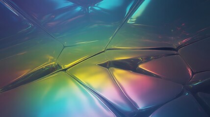 Abstract Colorful Glass Panels Reflective Surface Design