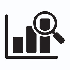 actuary silhouette vector illustration Business data analysis with magnifying glass for insights