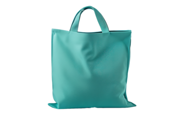 Turquoise Tote Bag Isolated on White Background 