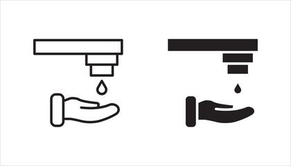 hand wash outline icon set, Thin line icon from cleaning collection. Editable vector isolated on white background