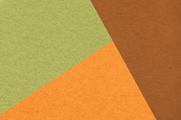 Geometric olive, orange and brown texture paper background with copy space for presentation, banner or template