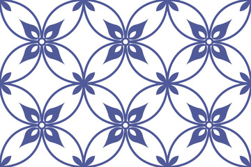 Fototapeta premium Abstract blue seamless repeat pattern flat style Ornament geometric squares design 