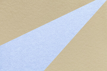 Abstract geometric beige paper background with pastel blue ray, macro texture for banner, template, presentation
