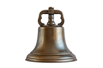 Bronze Vintage Bell Isolated on White Background