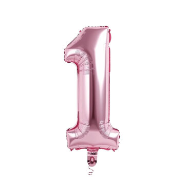 pink foil balloon number 1