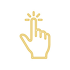 Pointer finger press or tap gesture. Computer mouse symbol for website, UI, app button. Click here concept.
