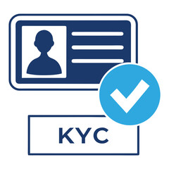 KYC Identity Verification Icon with Profile and Check Mark know your customer validation